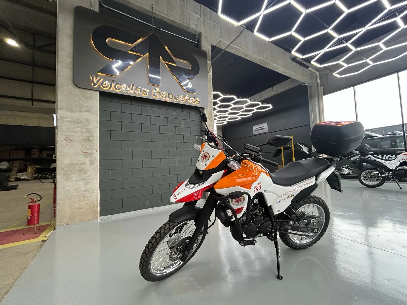 Motolância SAMU 192 sobre Yamaha Lander, foto 1, transformado pela R&R Veículos Especiais